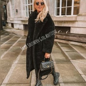 ⭐🆕 Black teddy bear oversized coat